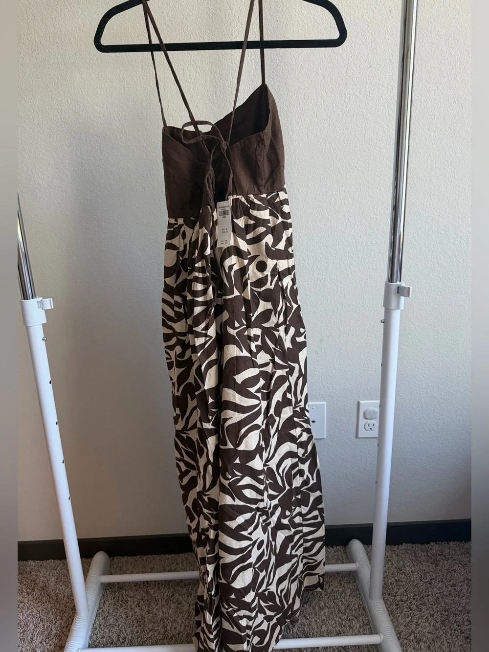 Abercrombie & Fitch Tie-Back Babydoll Maxi Dress (Large)